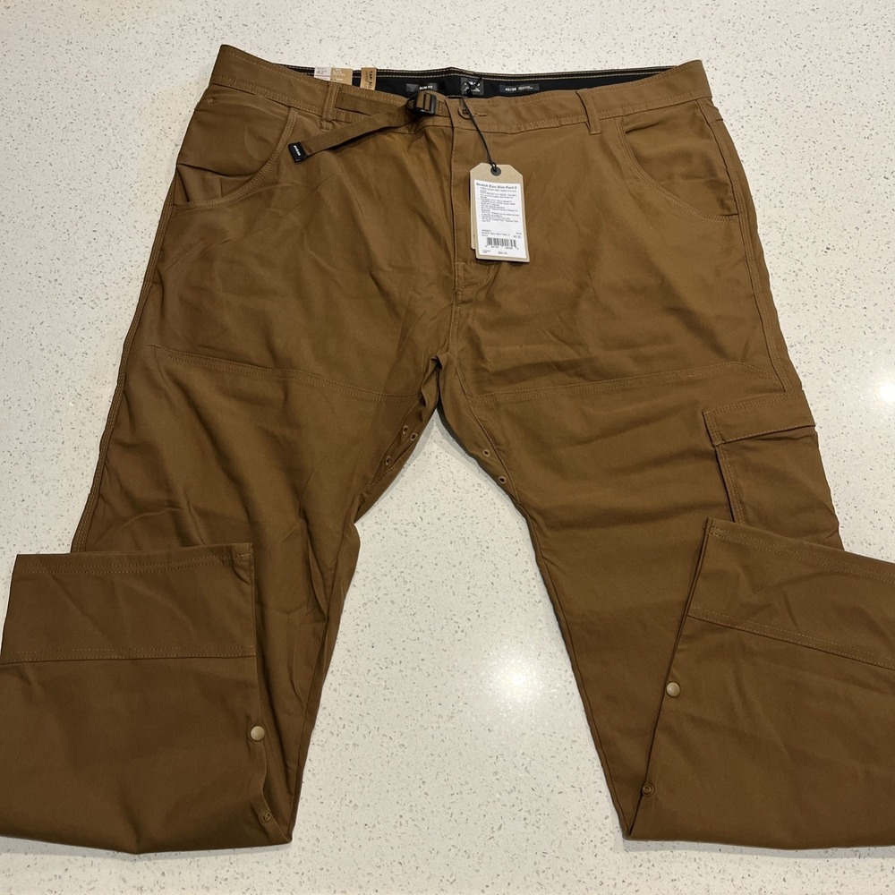 NEW Prana Brion II Pants 42x30 Stretch Slim Fit Tapered‎ Cargo Sepia Brown